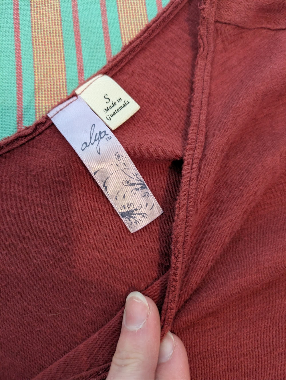 Alya Rust V-Neck Ruffle Hem Top - Picture 2 of 4